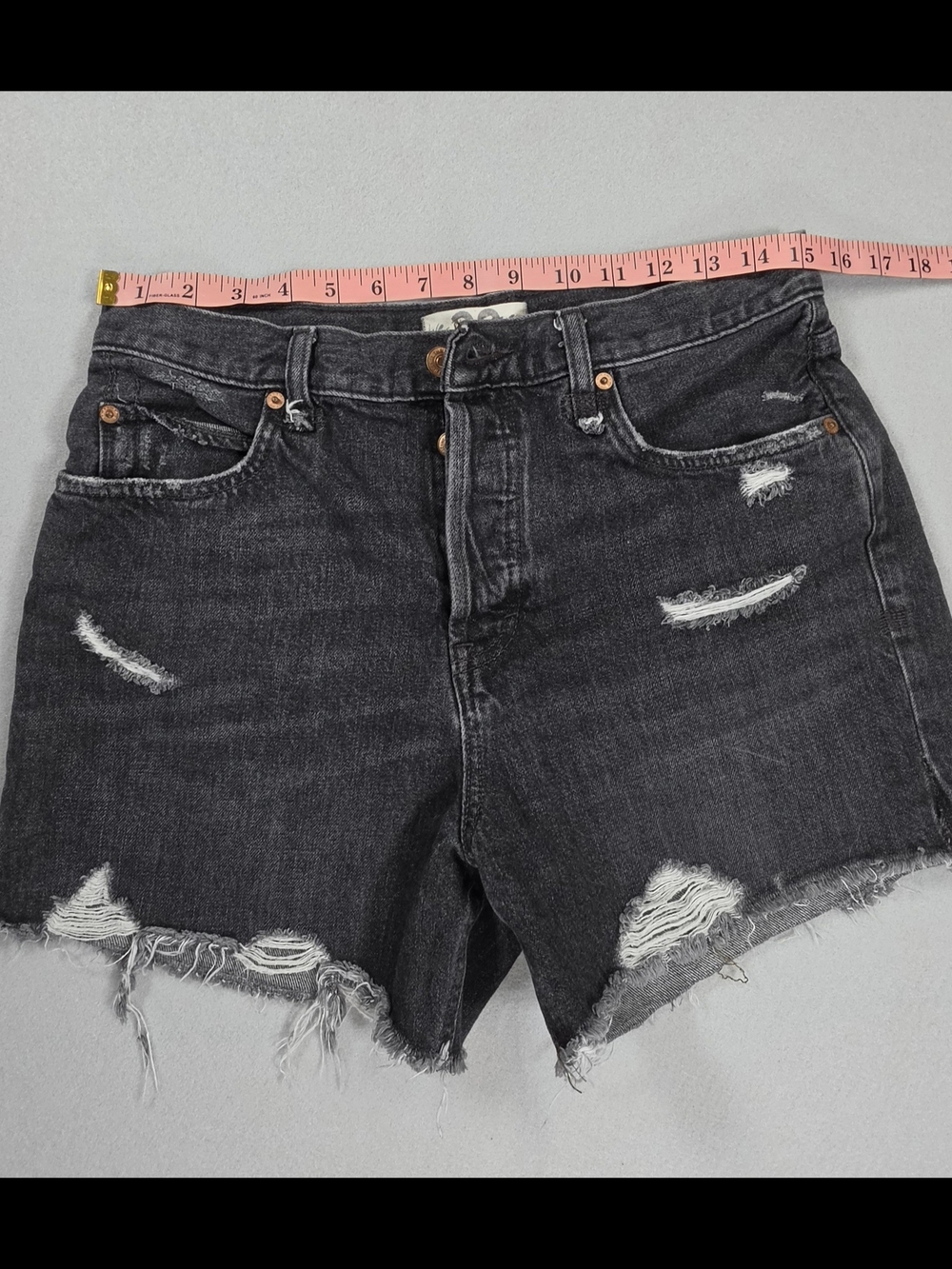 We The Free Black Distressed Denim Jean Shorts